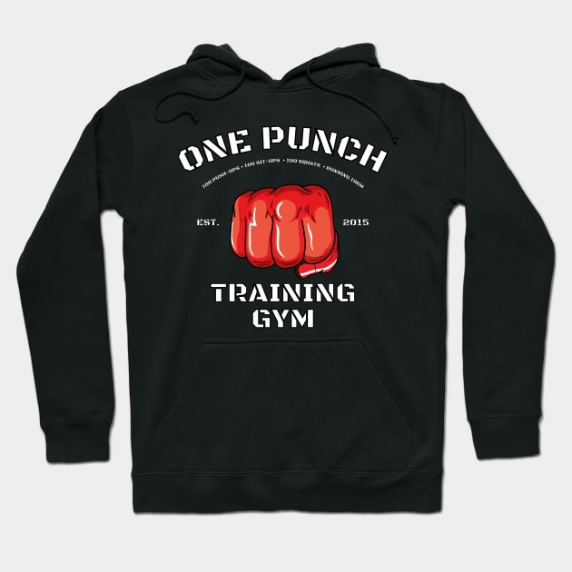 One punch, Training gym! Hoodie by Anime Meme's